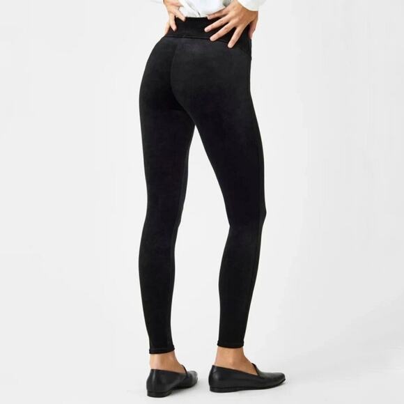 Spanx High Waist Velvet Leggings Velour Slimming Pants Size Small - Picture 2 of 6